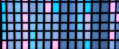 Abstract Grid Of Glowing Blue And Pink Light Panels