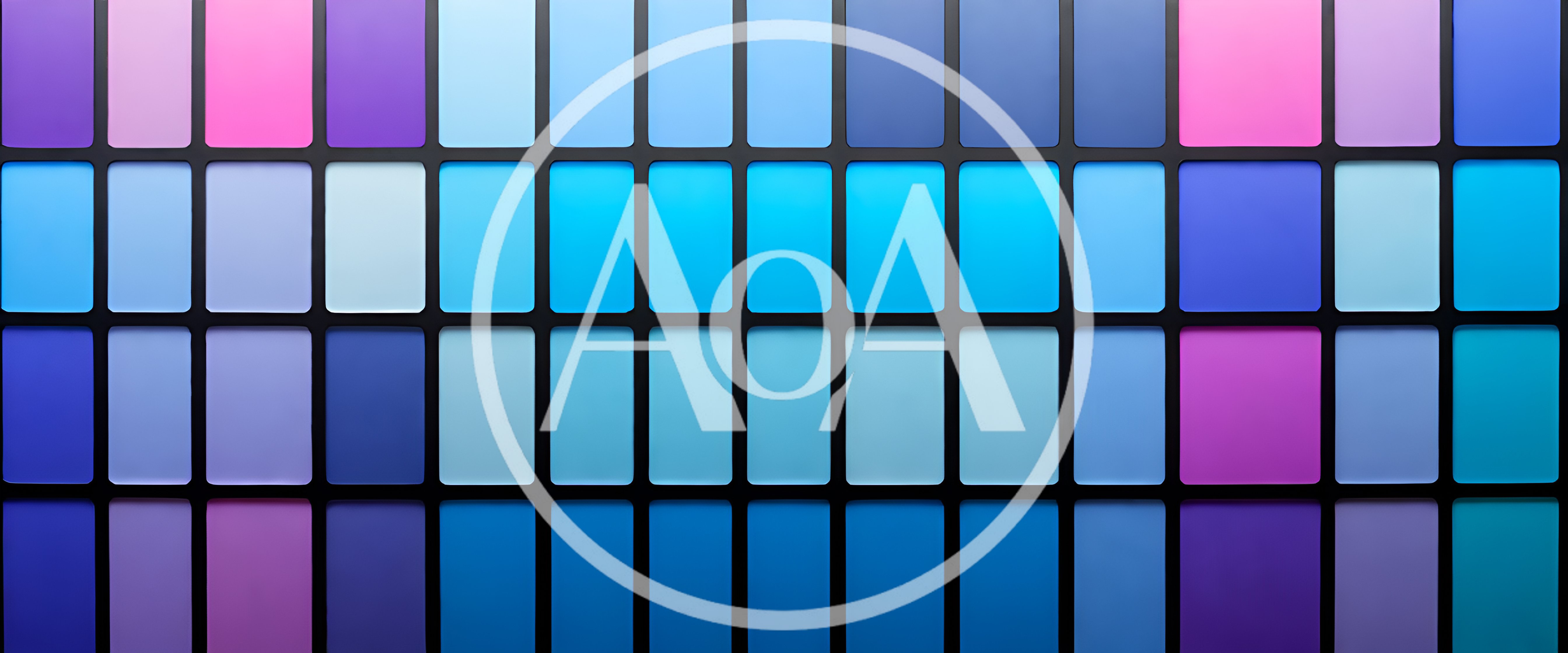 Abstract Grid Of Colorful Rectangular Light Panels