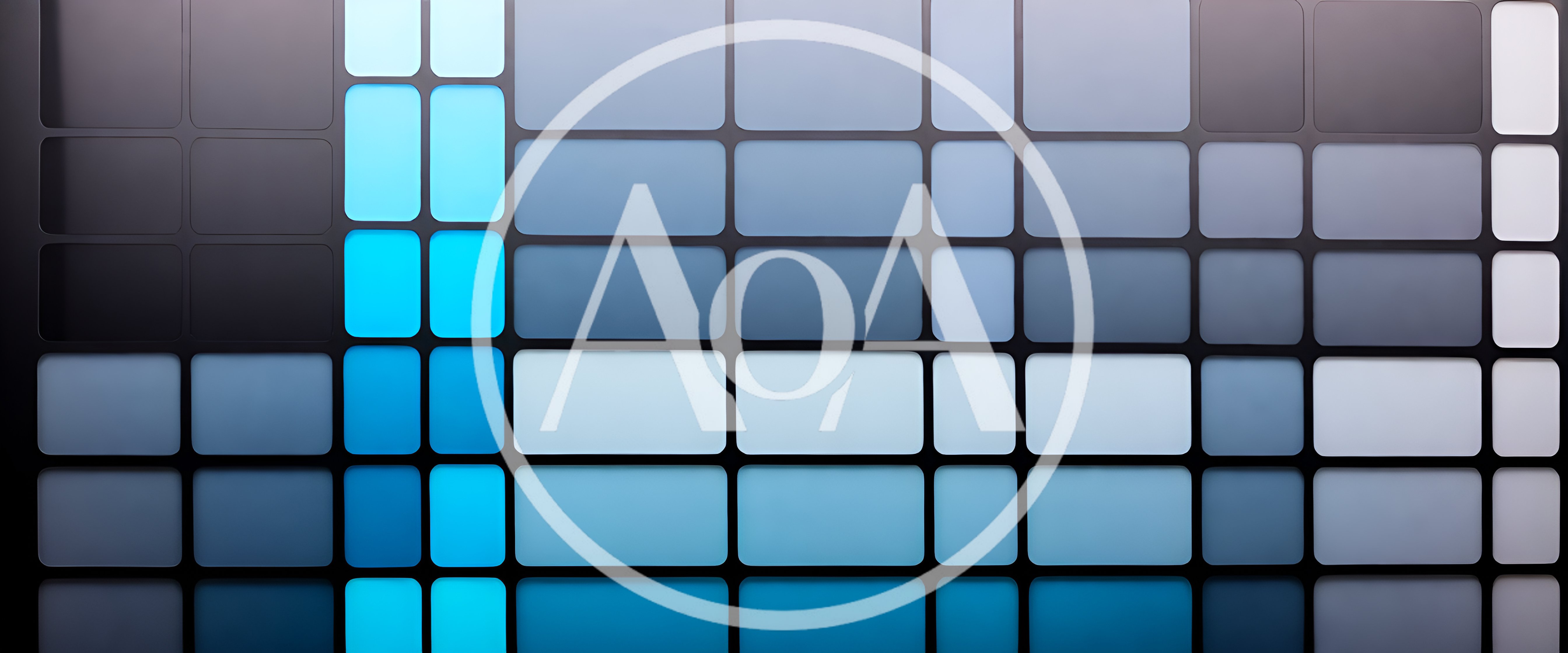 Abstract Grid Pattern With Glowing Blue Rectangular Tiles