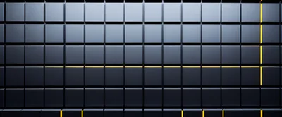 Abstract Dark Metallic Grid With Glowing Yellow Lines