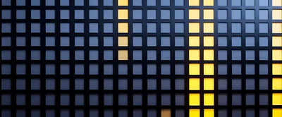 Abstract Digital Grid With Glowing Yellow Light Columns