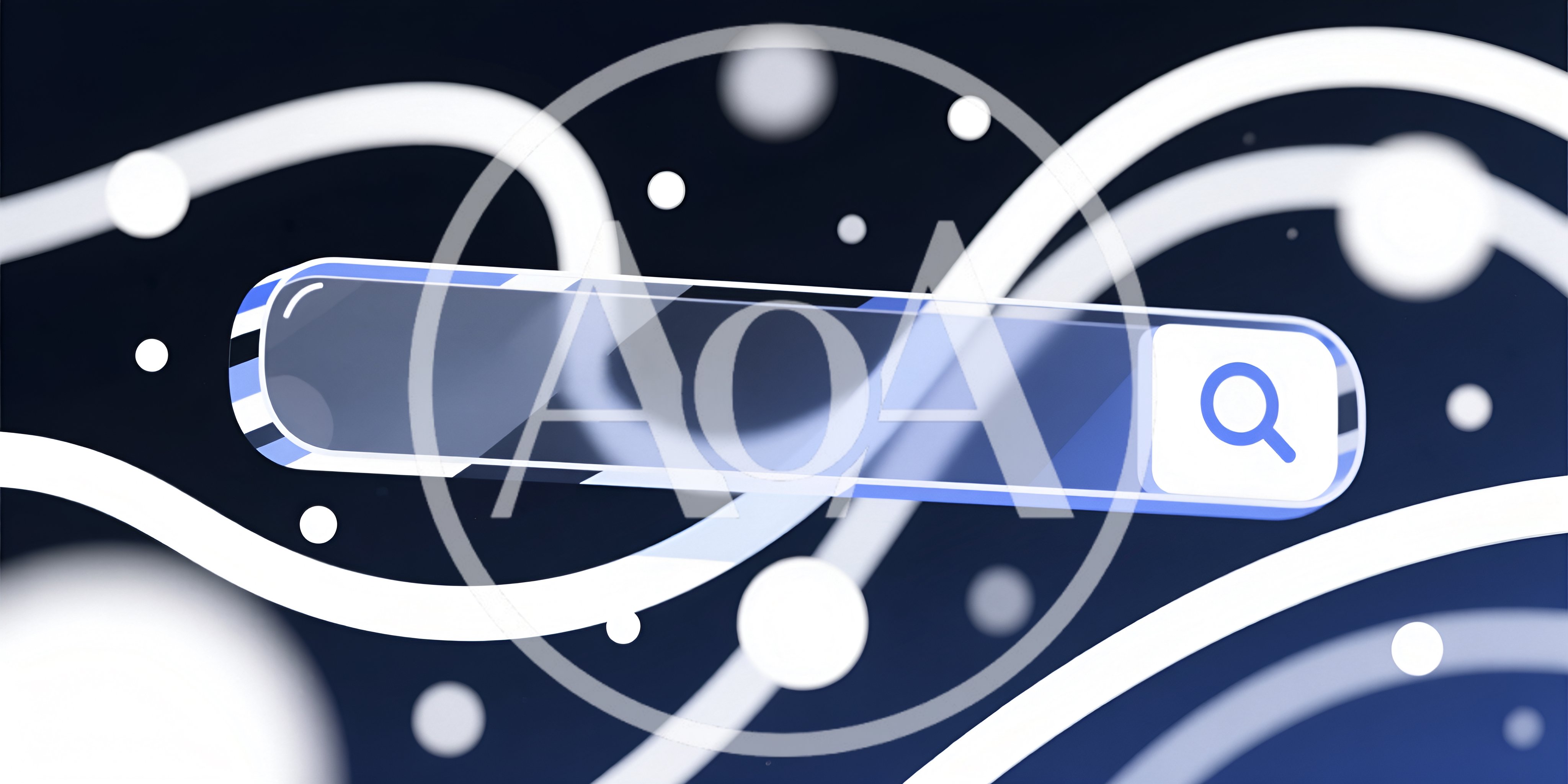 3D Glass Search Bar Interface on Abstract Background