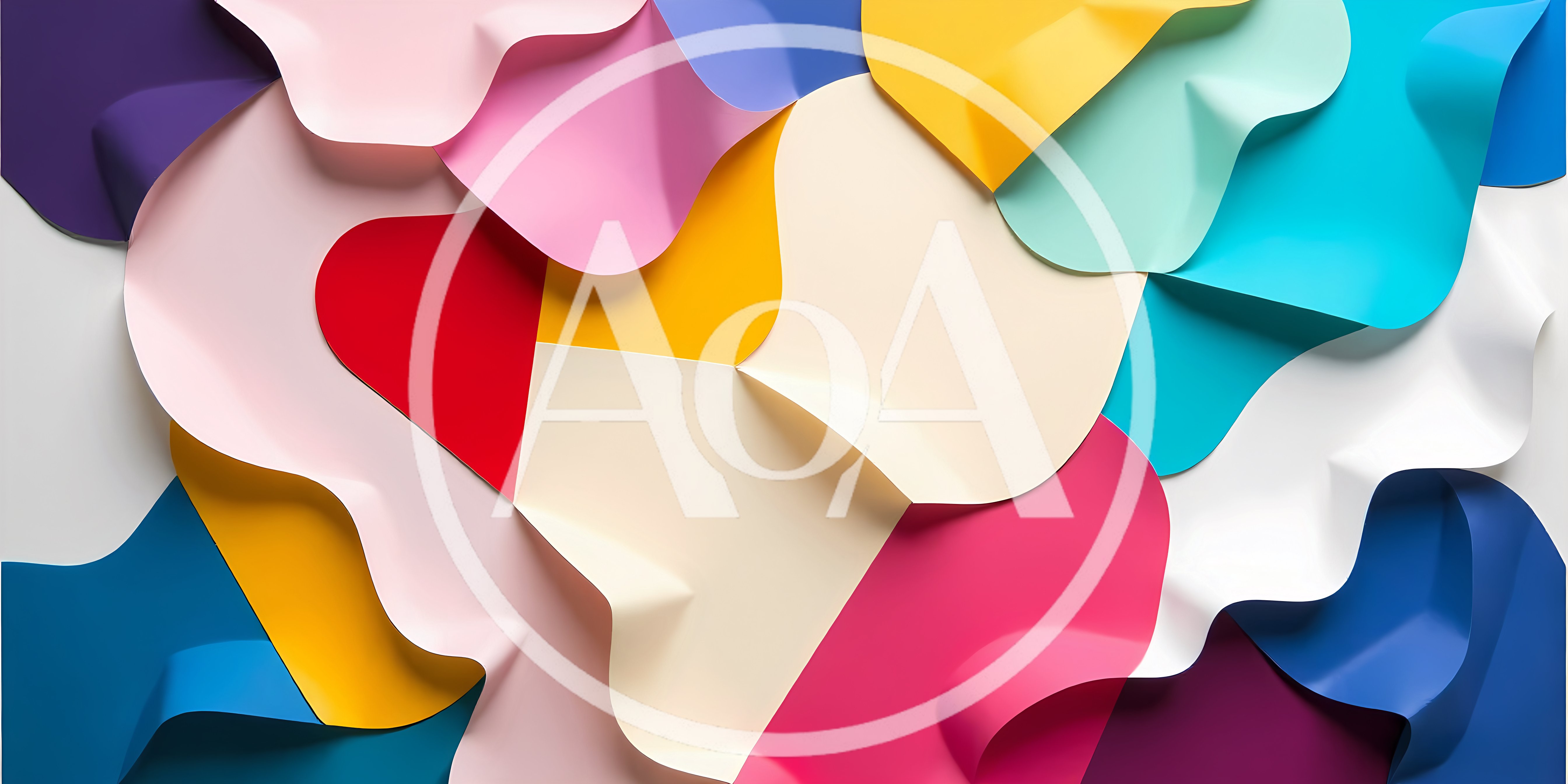 Abstract Background With Overlapping Colorful Wavy Paper Layers