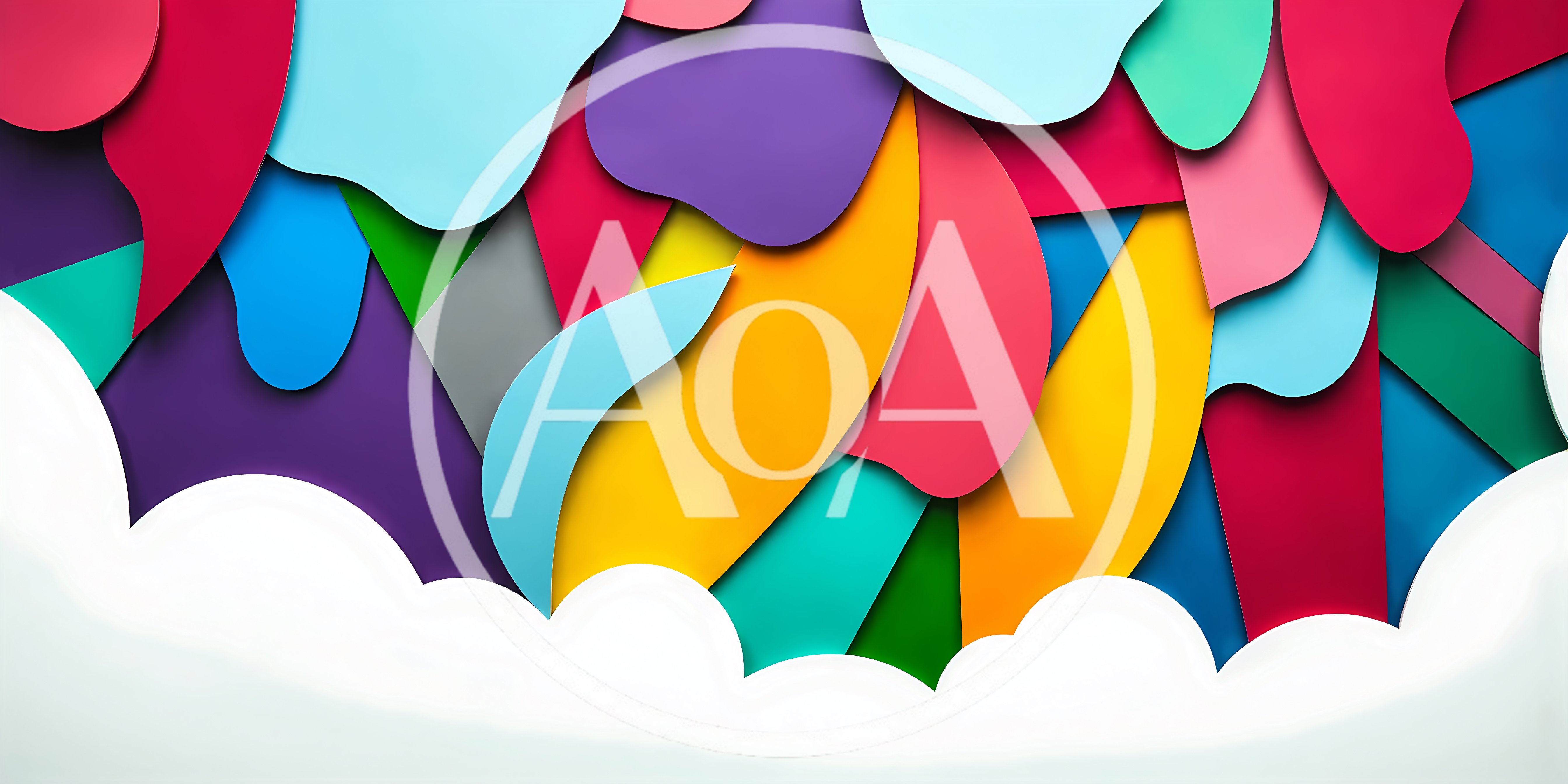 Abstract Colorful Paper Cutout Layered Background
