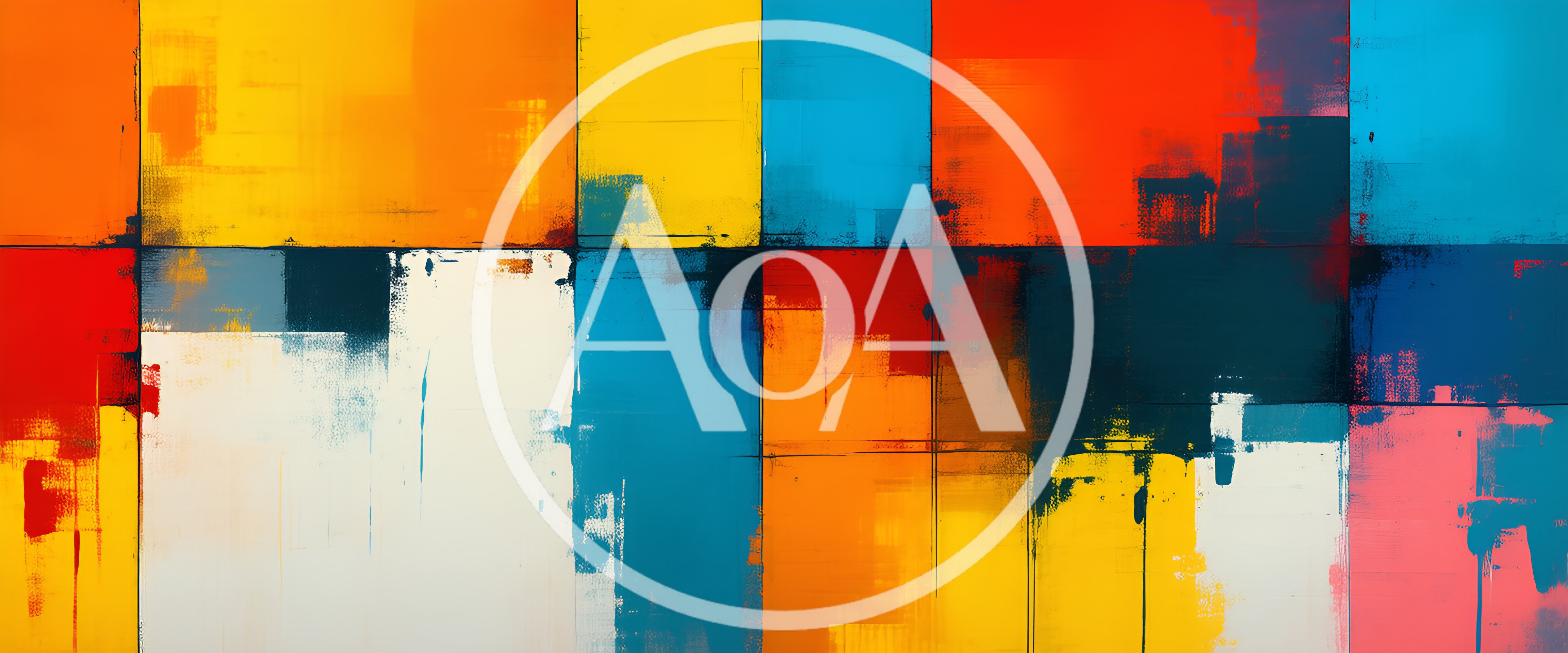 Abstract Geometric Oil Painting With Vibrant Color Blocks