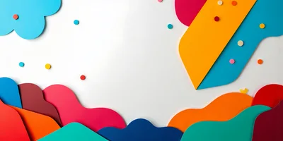 Abstract Paper Cutout Background With Colorful Shapes