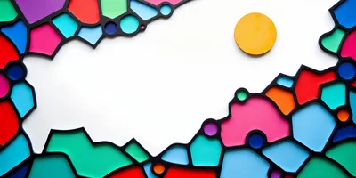 Abstract Geometric Mosaic With Vibrant Colorful Shapes
