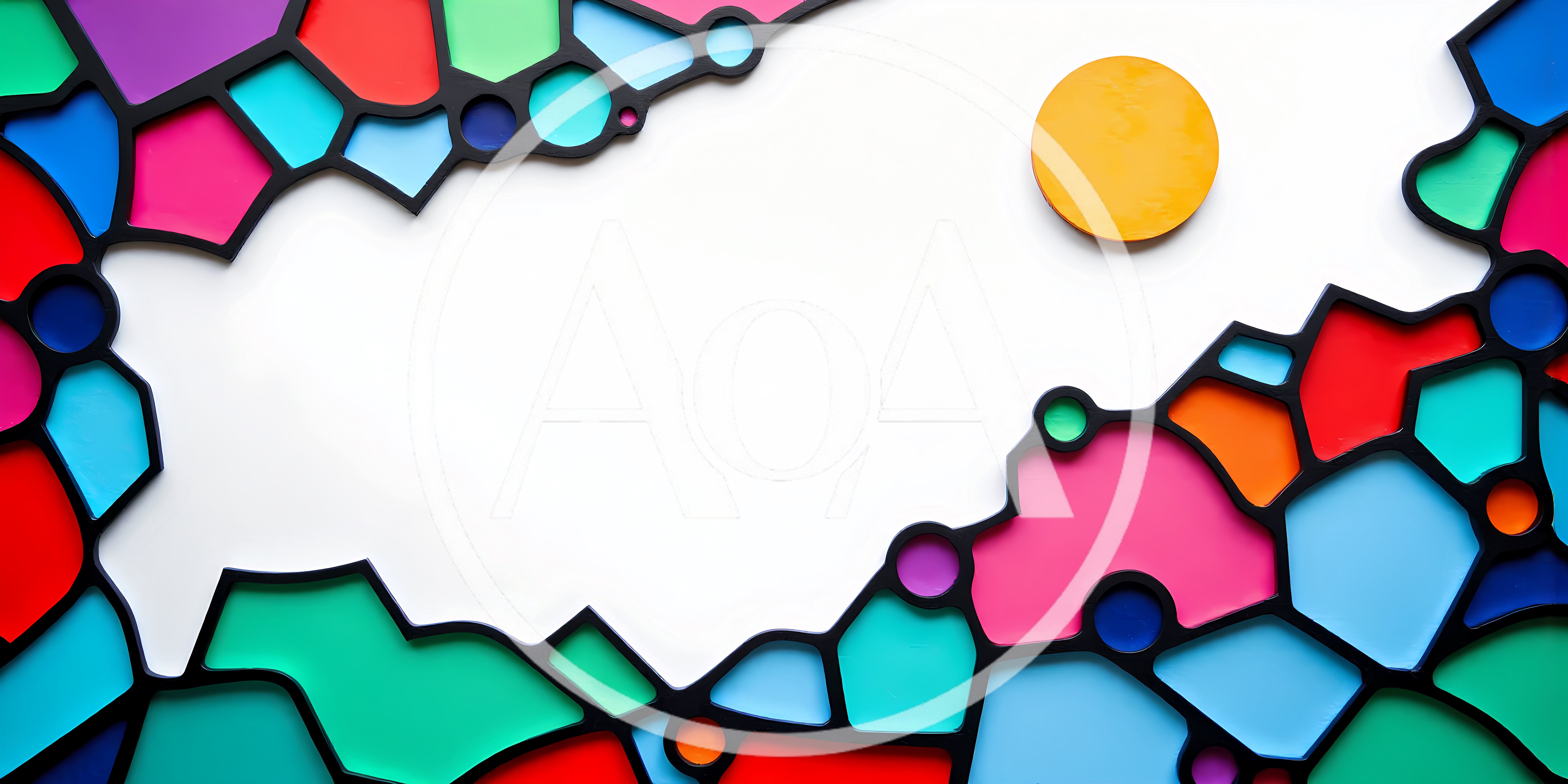 Abstract Geometric Mosaic With Vibrant Colorful Shapes