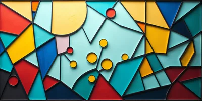 Abstract Geometric Stained Glass Wall Art Panel