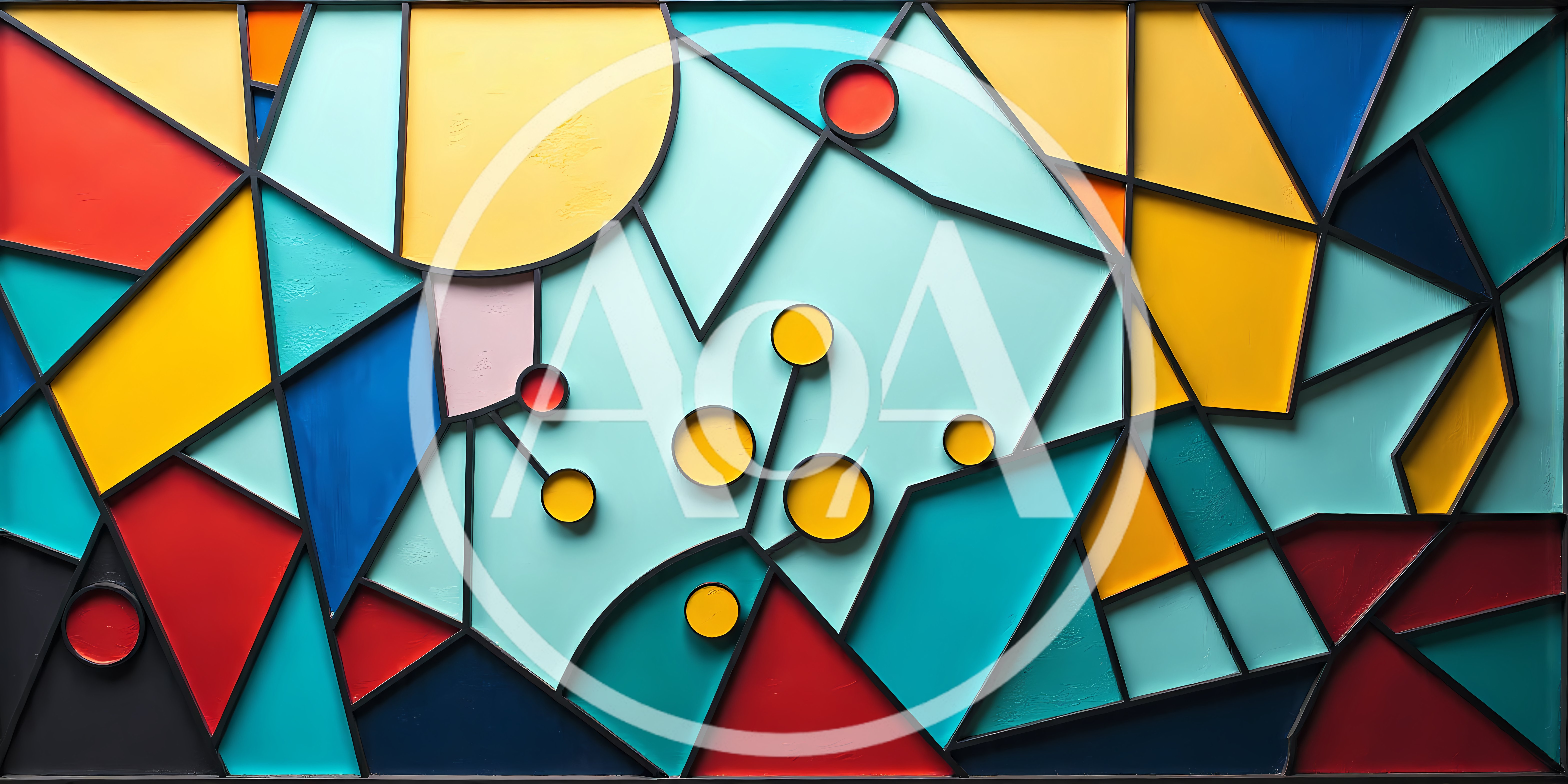 Abstract Geometric Stained Glass Wall Art Panel