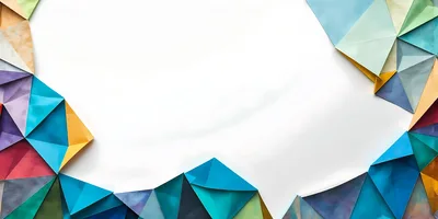 Abstract Geometric Paper Fold Background With Colorful Triangles