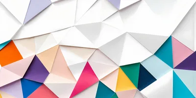 Abstract Geometric Low Poly Background With Colorful Triangles