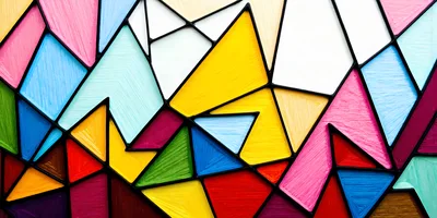 Abstract Stained Glass Geometric Pattern Background