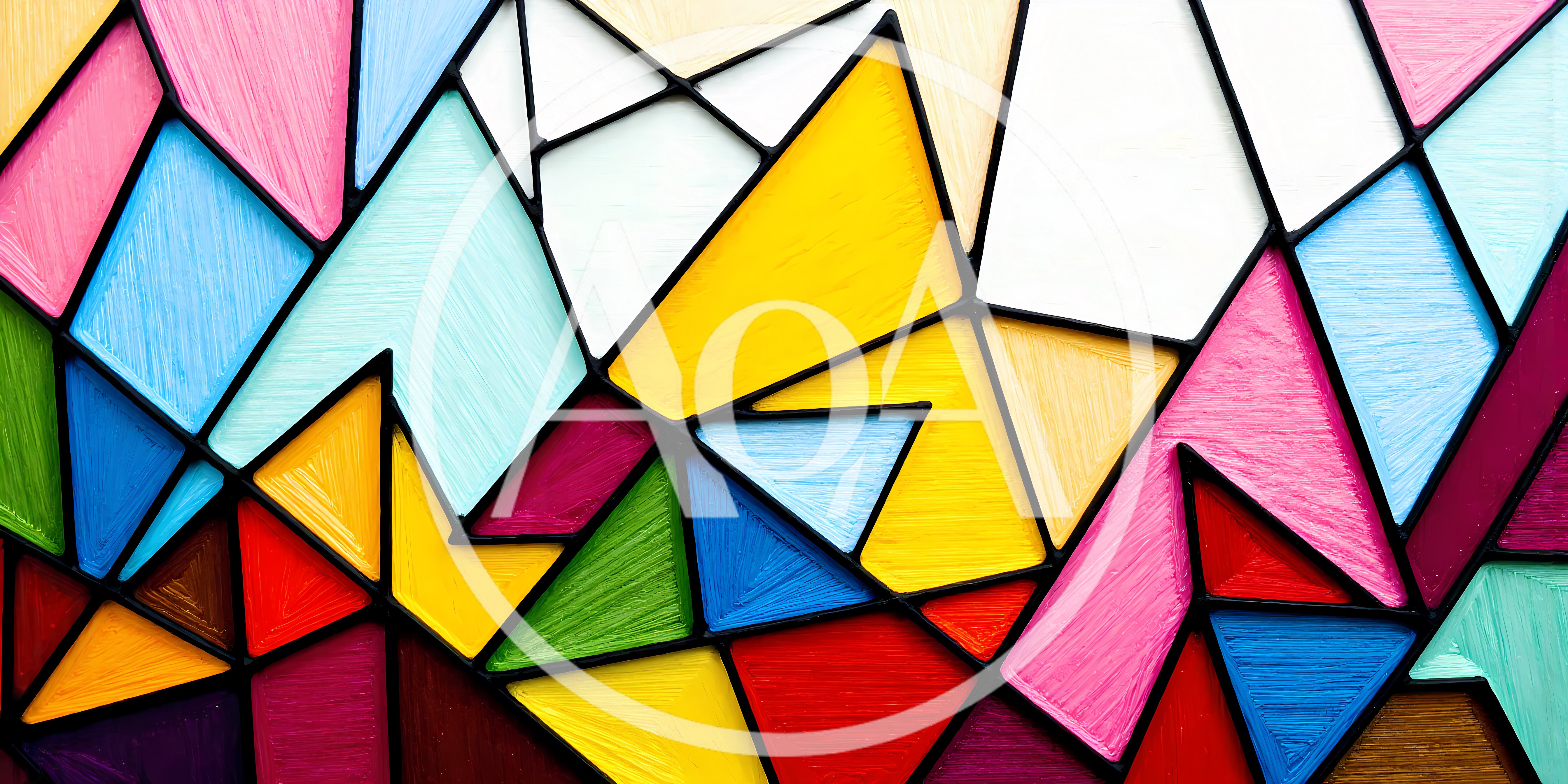 Abstract Stained Glass Geometric Pattern Background