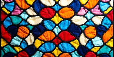 Colorful Abstract Yarn Mosaic Pattern