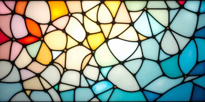 Abstract Stained Glass Pattern With Colorful Geometric Shapes