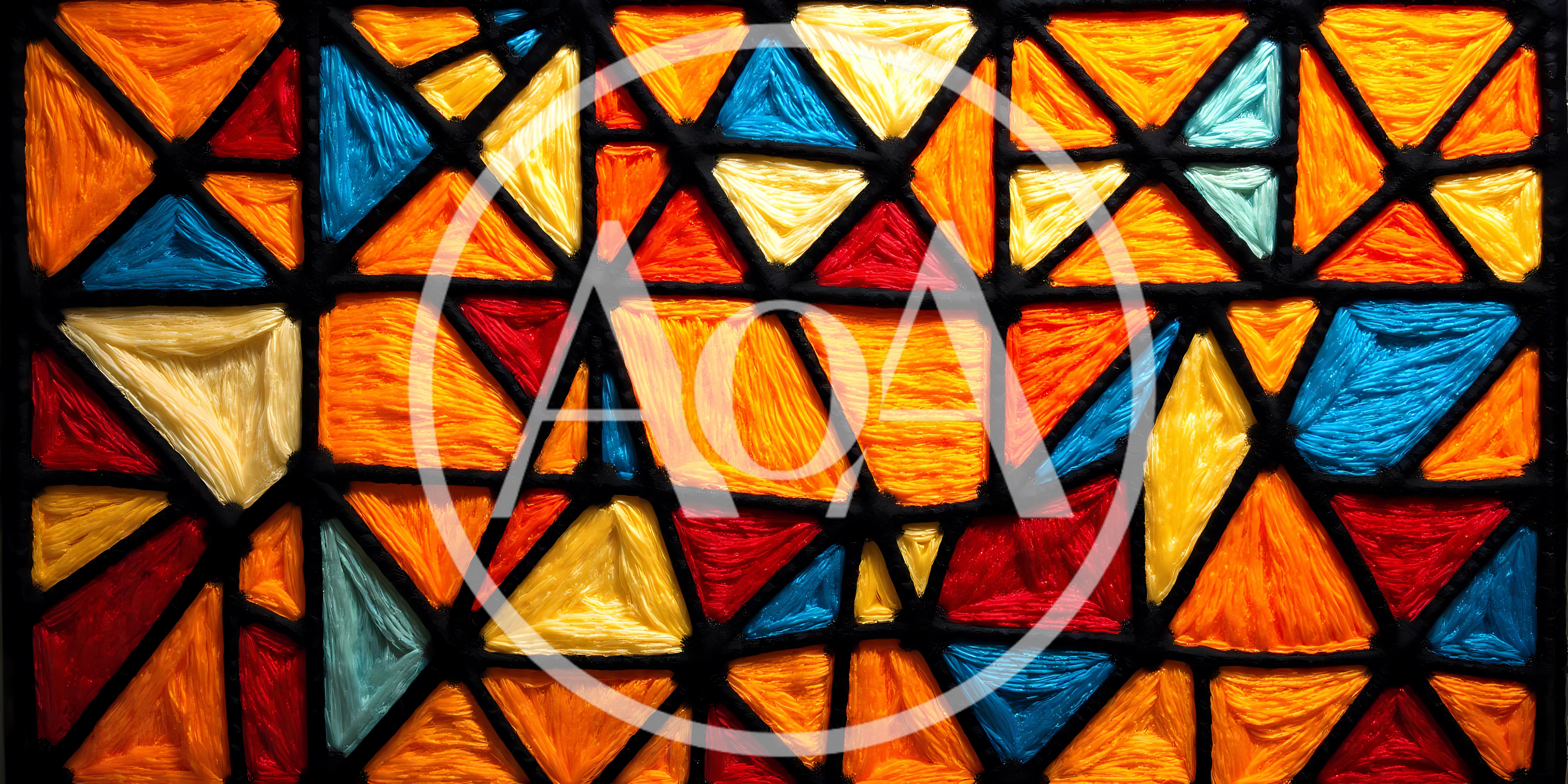 Stained Glass Window With Geometric Pattern