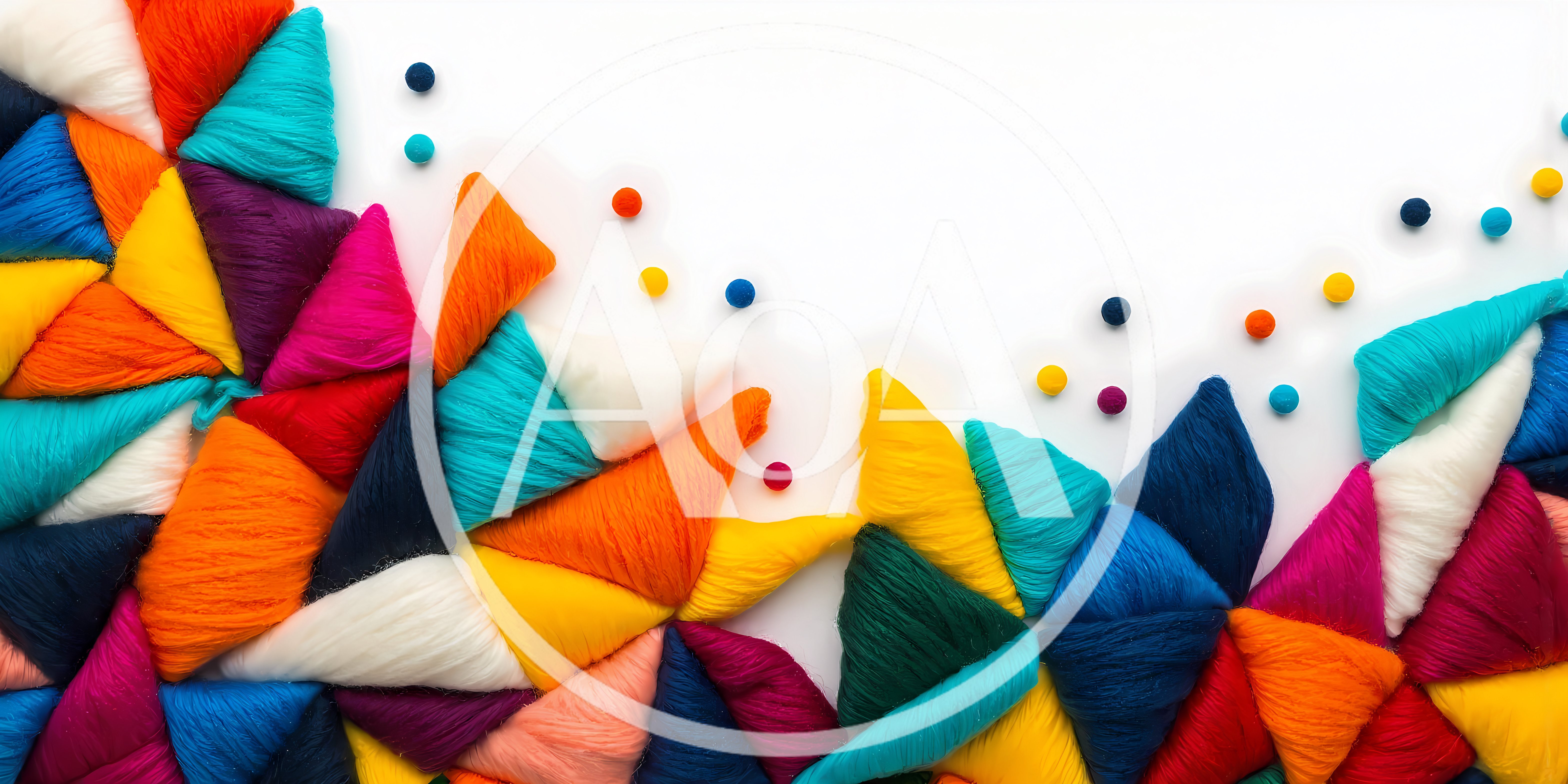 Abstract Geometric Pattern Made Of Colorful Yarn Triangles