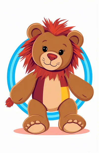 Cute Cartoon Lion Stuffed Animal Toy