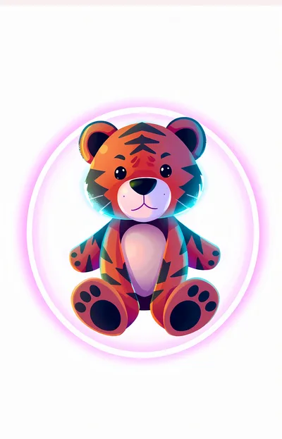 Cute Cartoon Tiger Plush Toy Illustration