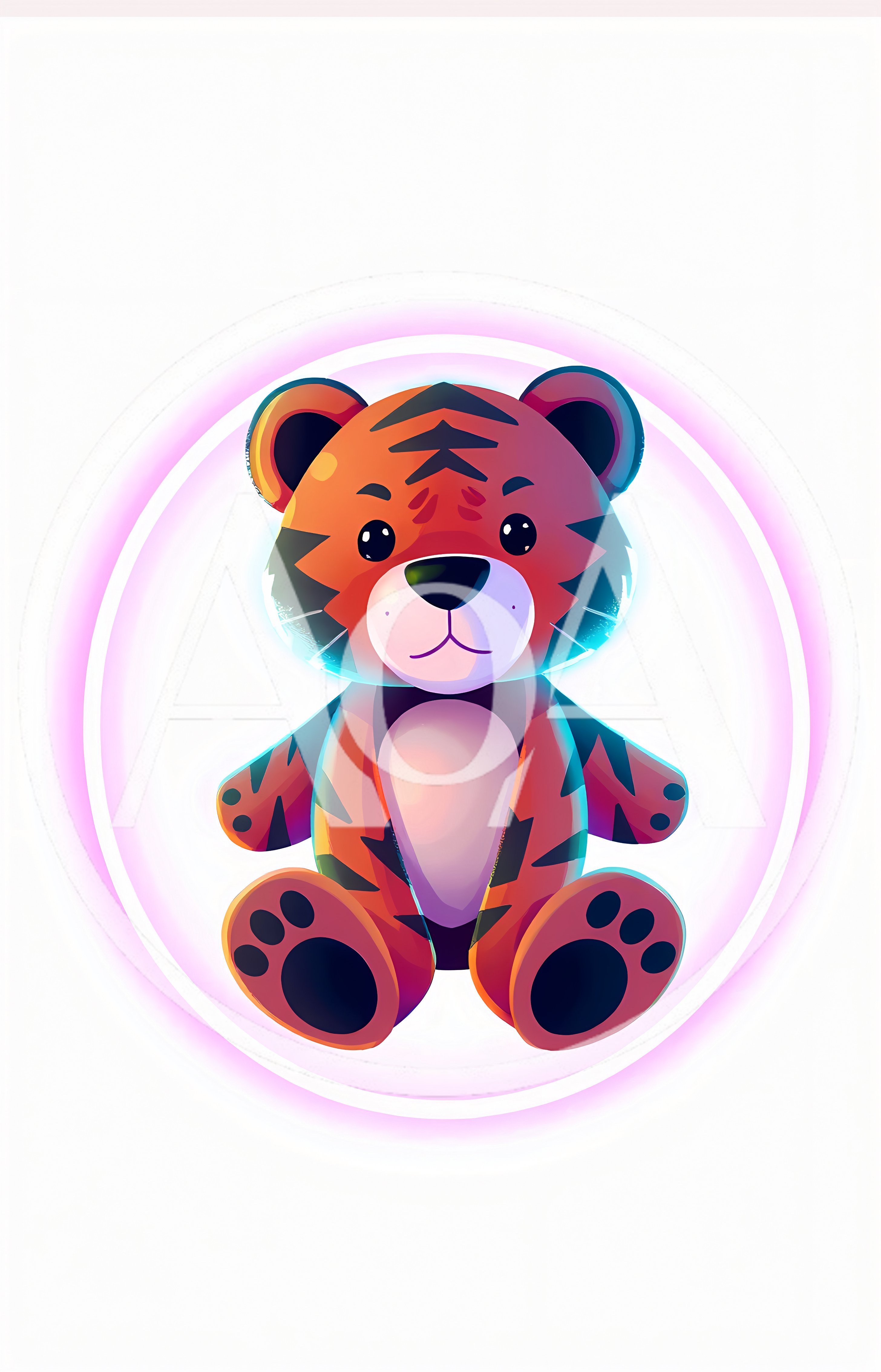 Cute Cartoon Tiger Plush Toy Illustration