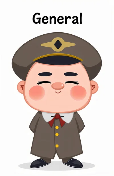Cute Cartoon General Character Illustration