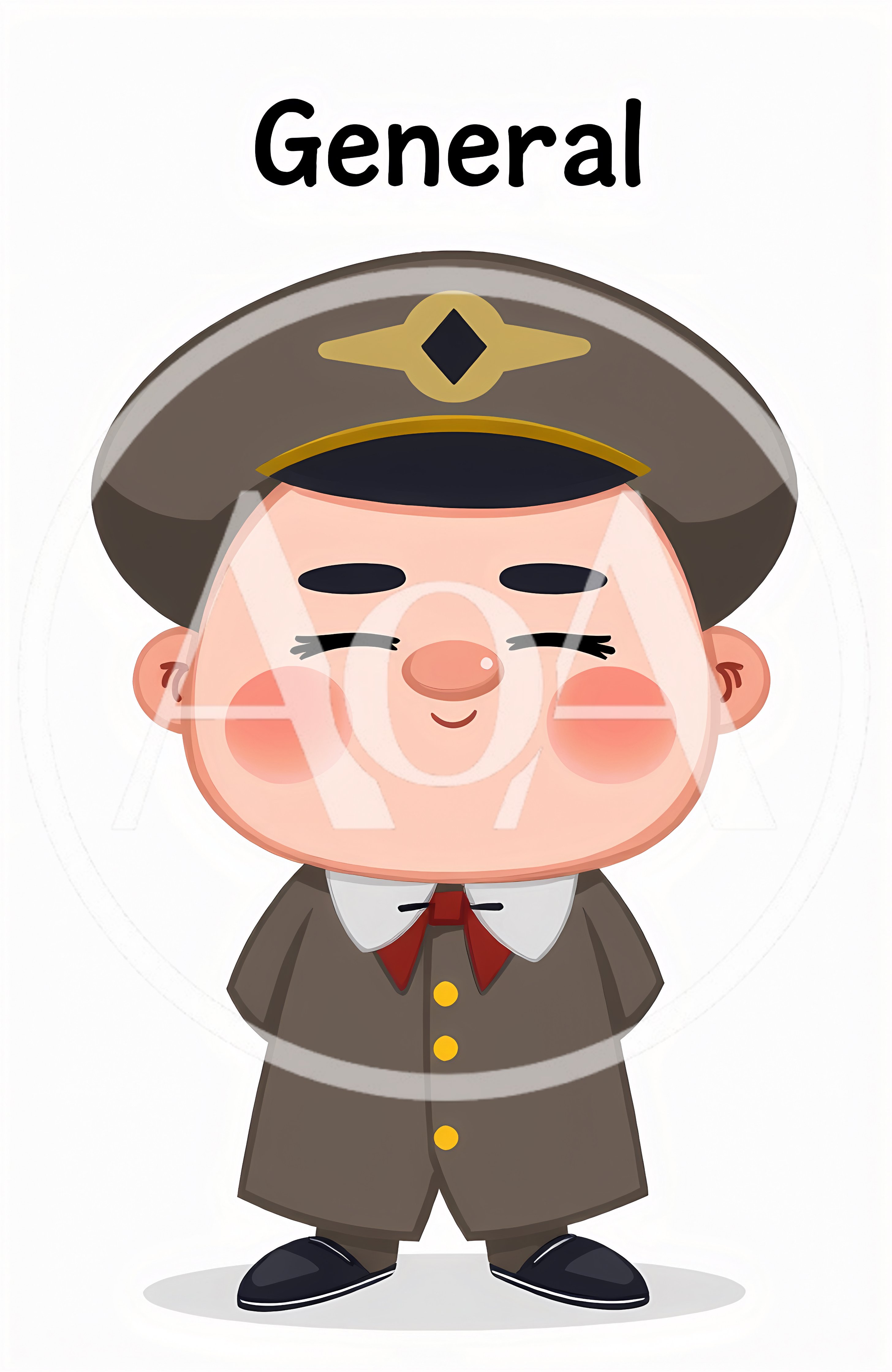 Cute Cartoon General Character Illustration