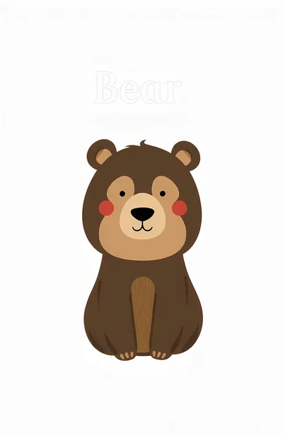 Cute Cartoon Brown Bear Illustration