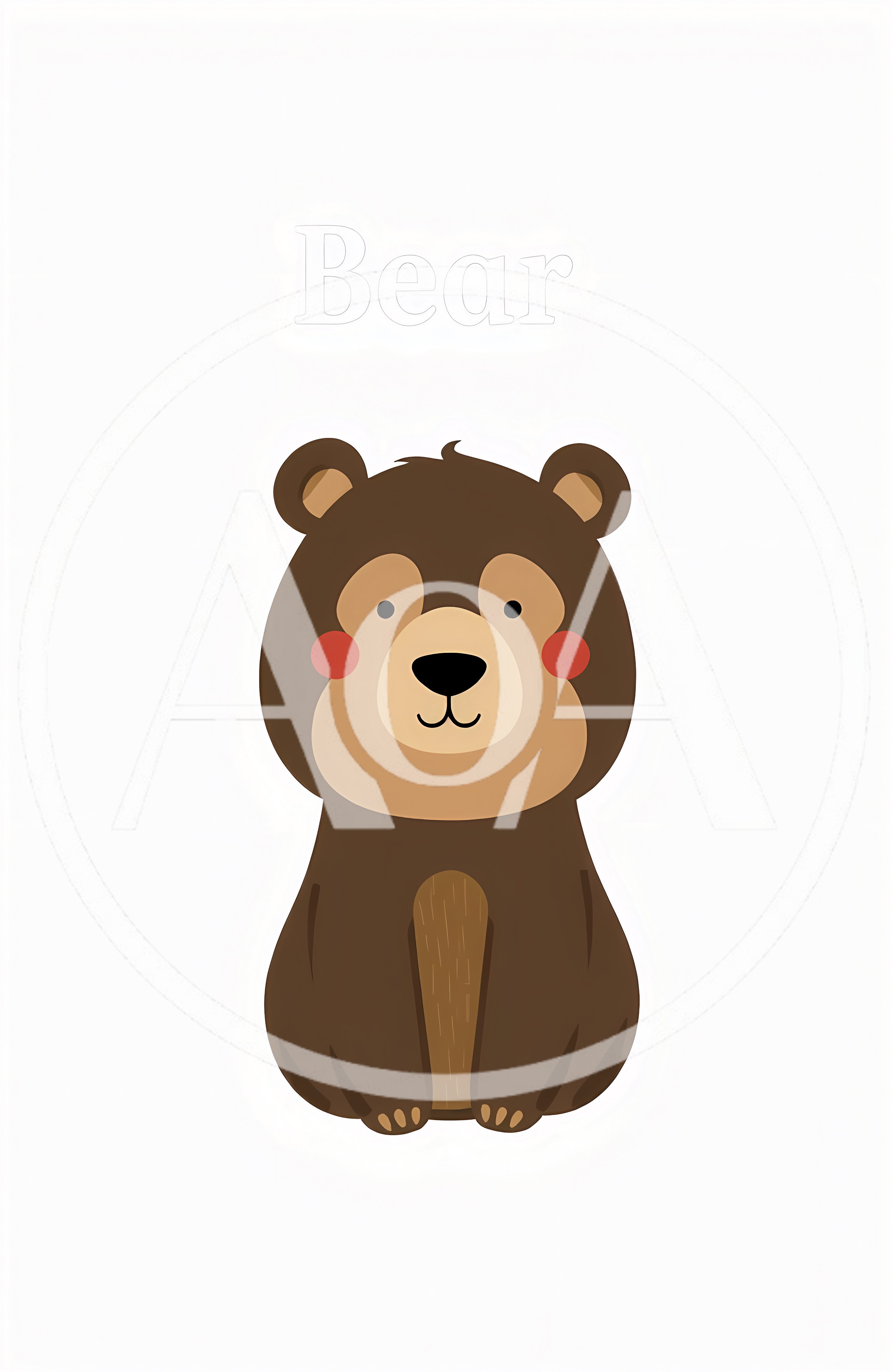 Cute Cartoon Brown Bear Illustration