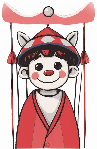 Traditional Chinese Marionette Puppet Illustration