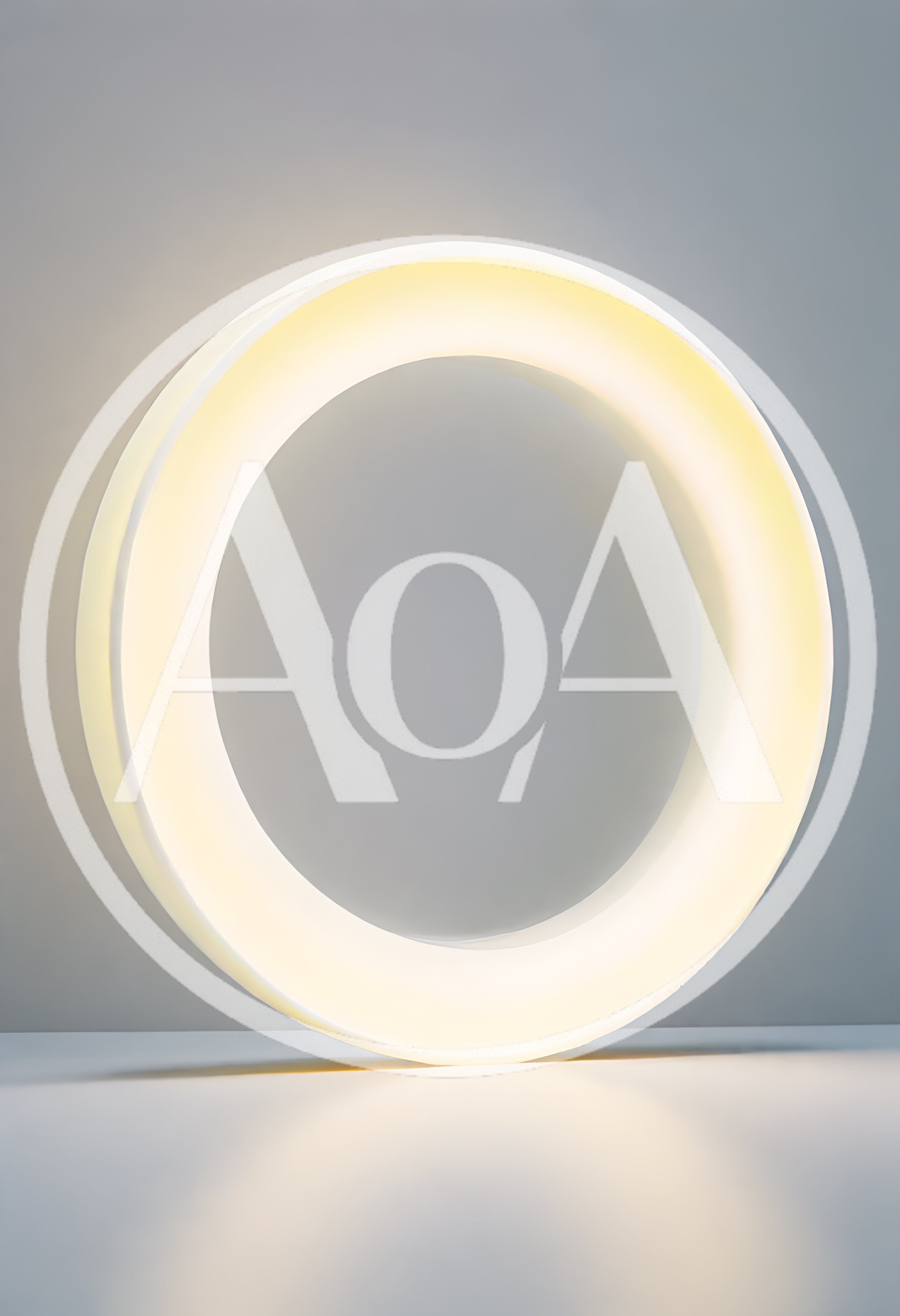 Glowing Circular LED Light Ring On White Surface