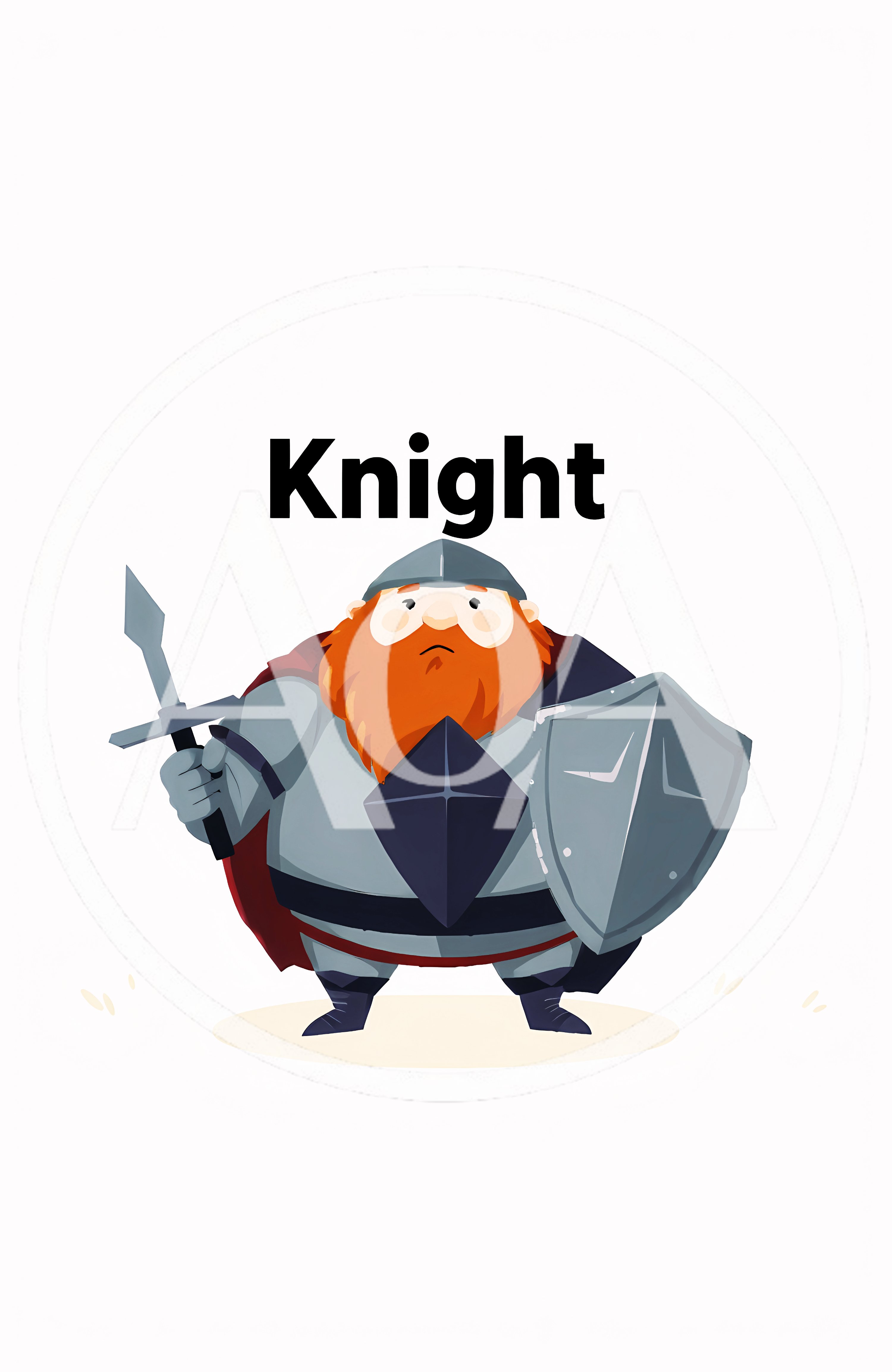 Cartoon Illustration Of A Stout Red Bearded Knight