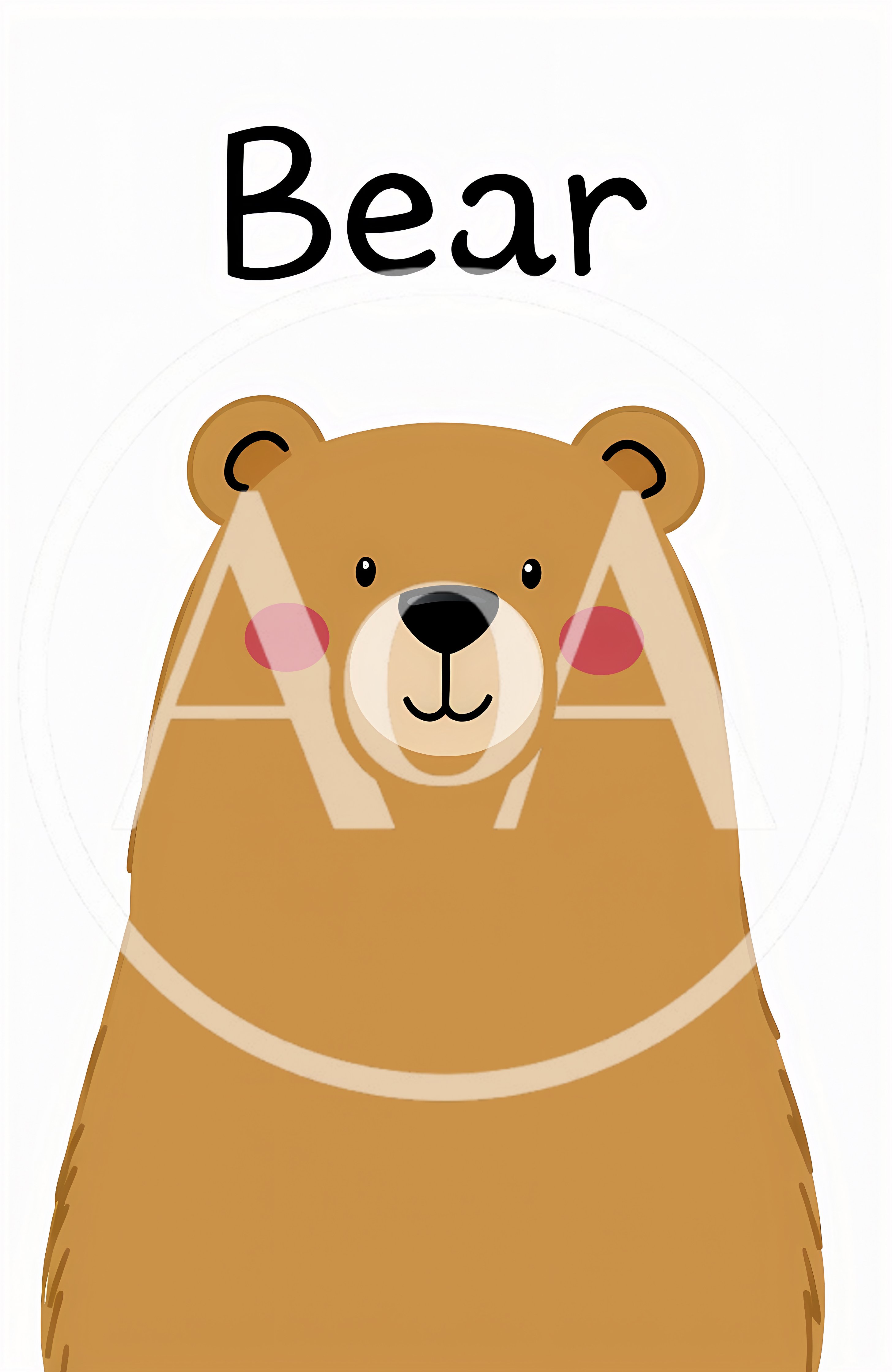 Cute Cartoon Brown Bear Illustration For Children