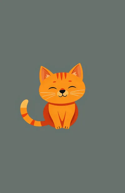 Cute Orange Tabby Cat Illustration