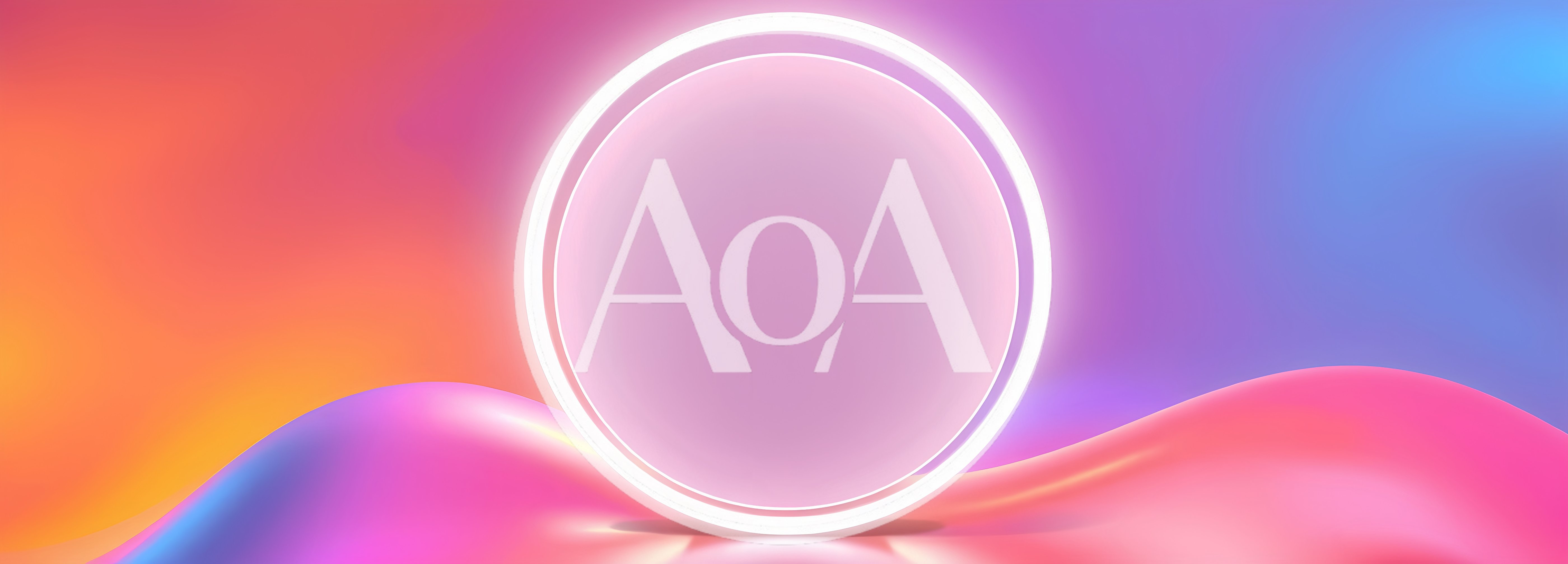 Abstract Neon Glowing Circle Frame on Fluid Background