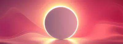 Abstract Glowing Circle With Soft Pink Wavy Background