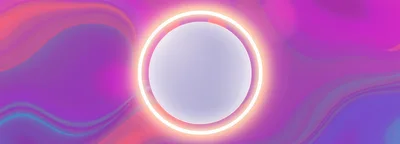 Abstract Glowing Circle Frame On Vibrant Gradient Background