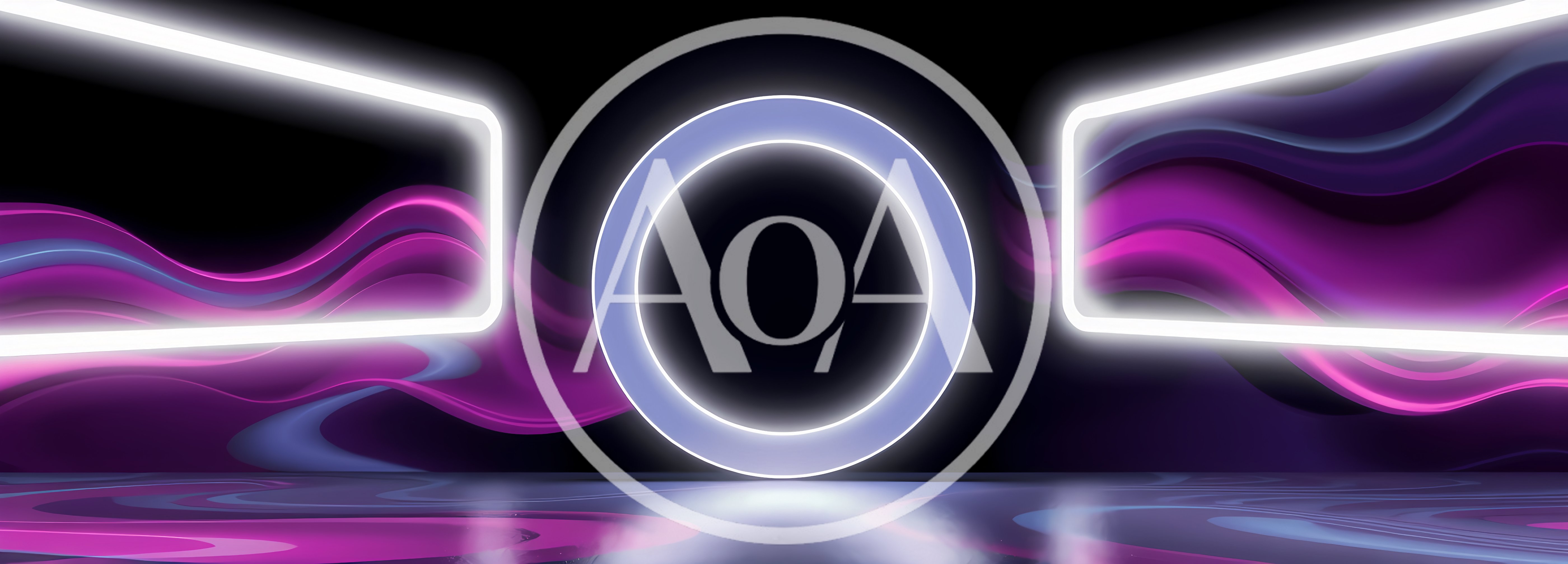 Abstract Neon Circle Background With Glowing Waves