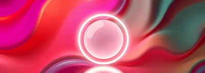 Abstract Glowing Sphere With Fluid Liquid Background