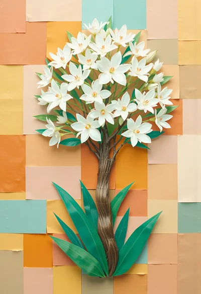 Paper Craft Lily Tree Wall Art