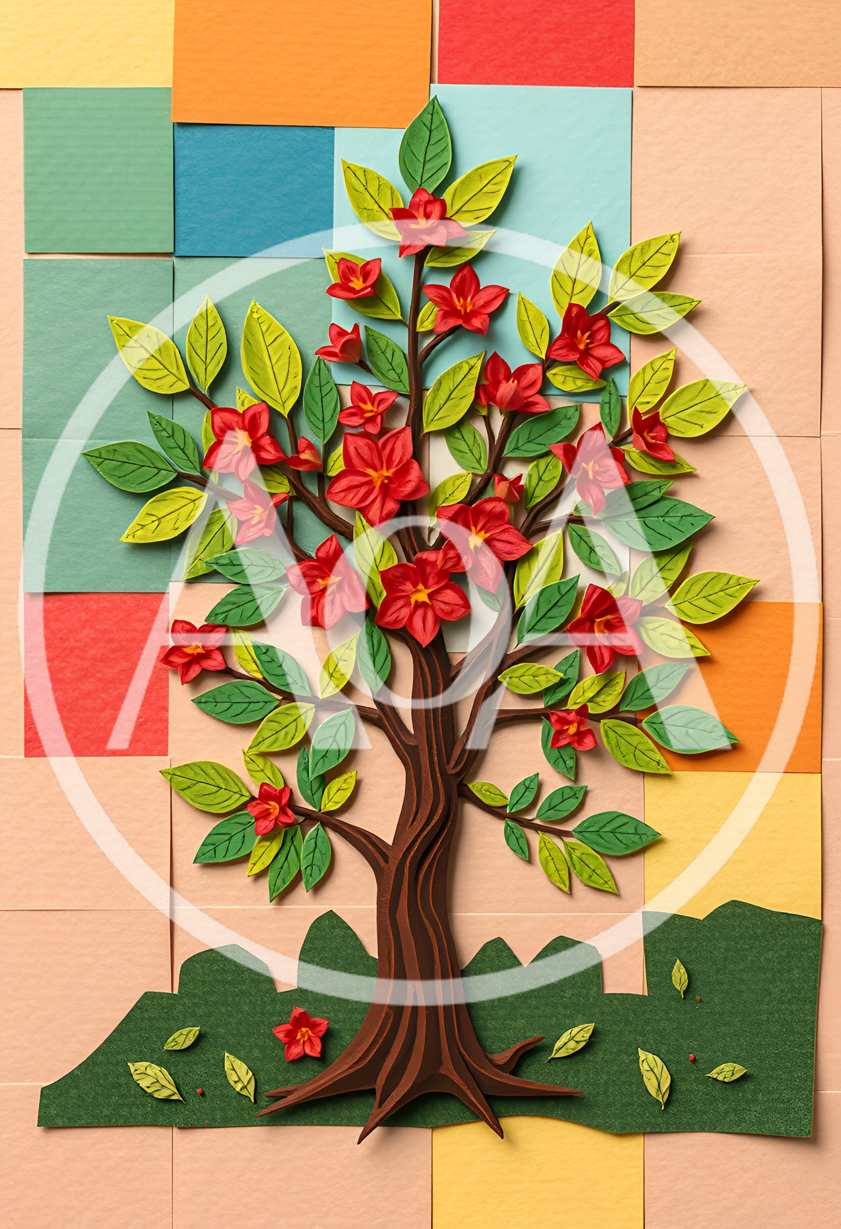 Paper Quilling Art Of A Flowering Tree