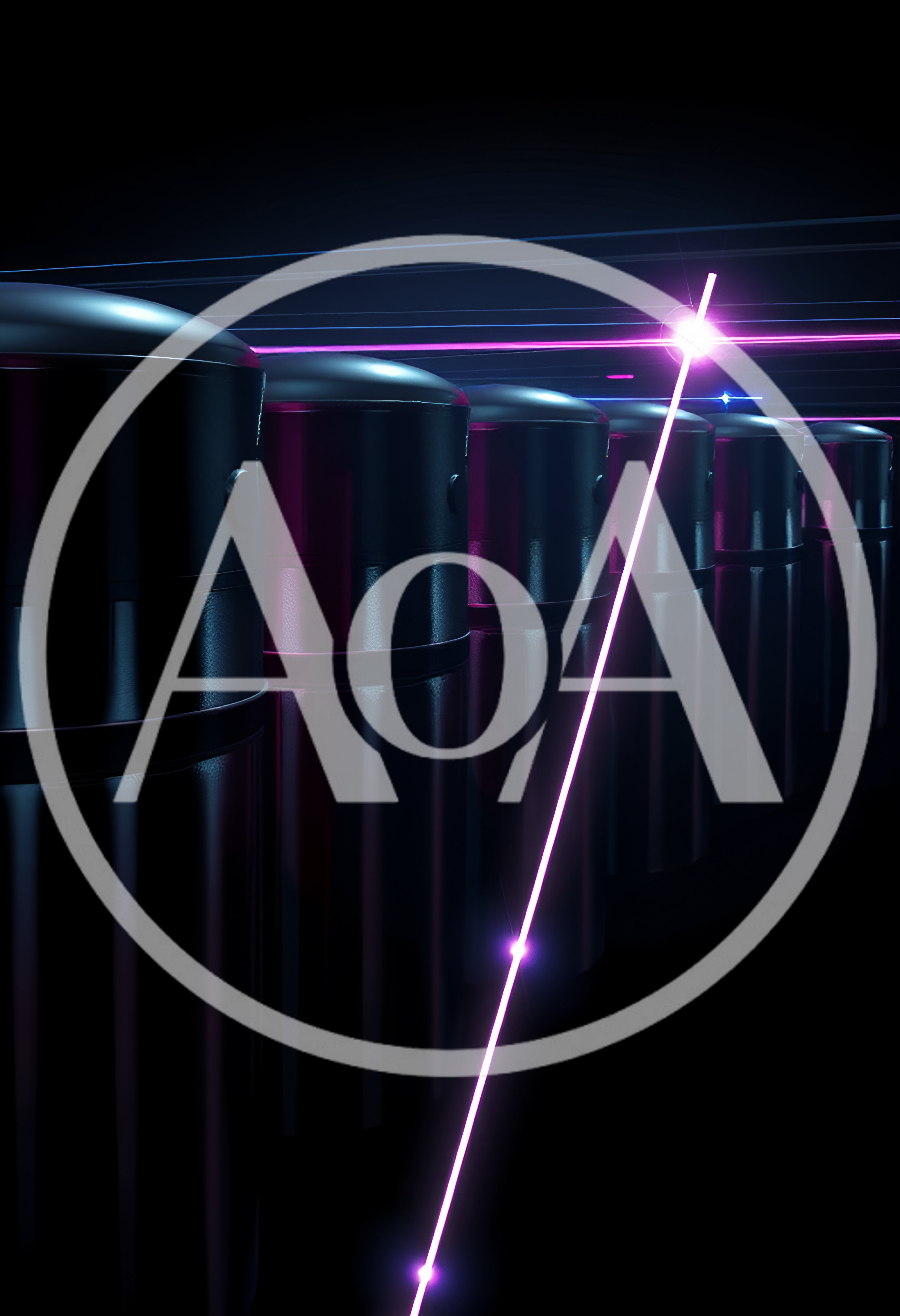 Futuristic Data Center With Glowing Laser Beams
