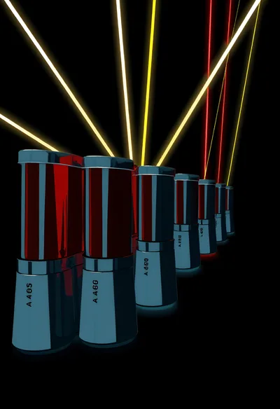 Futuristic Cylindrical Devices Emitting Laser Beams