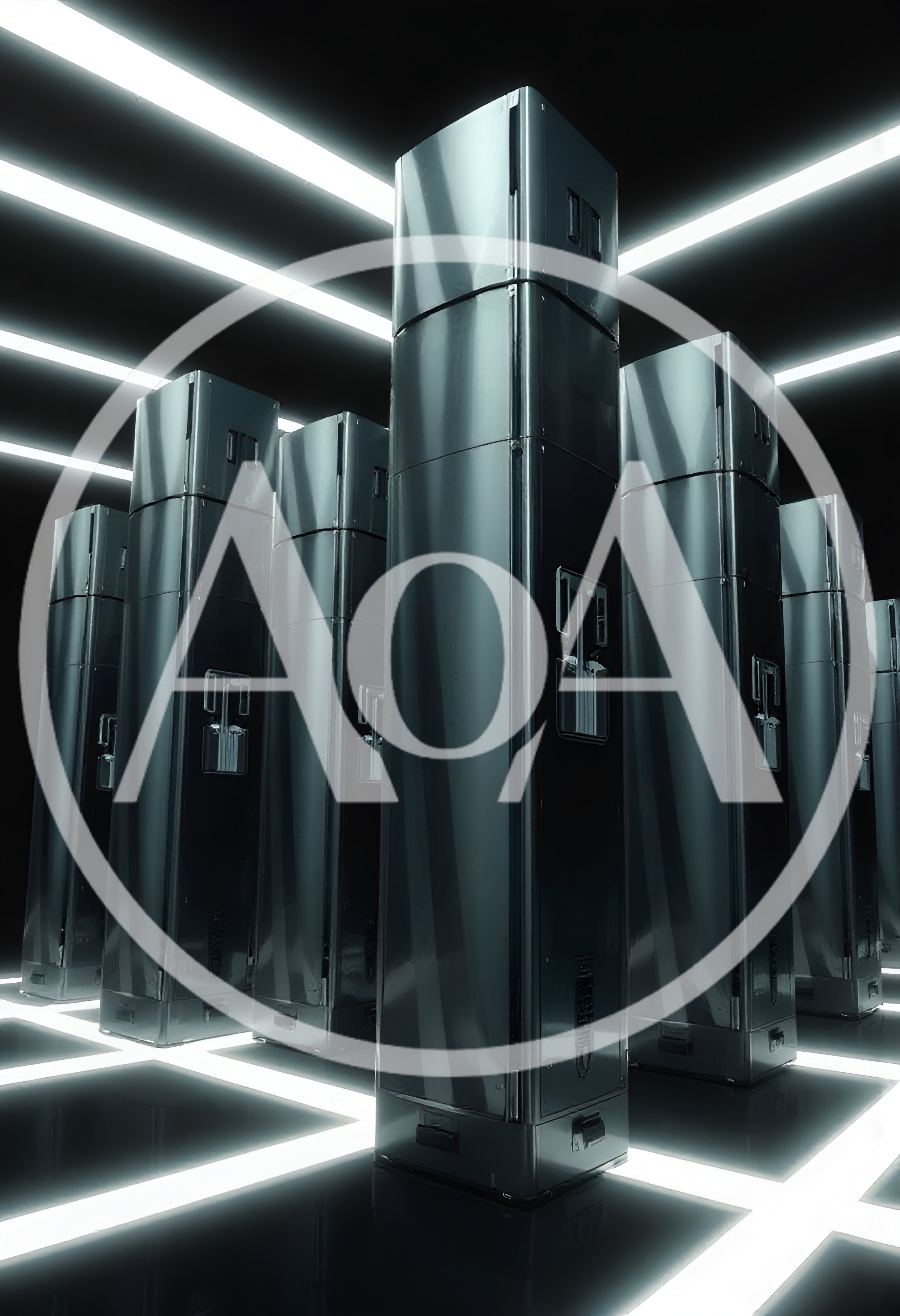 Futuristic Server Room With Metallic Data Towers
