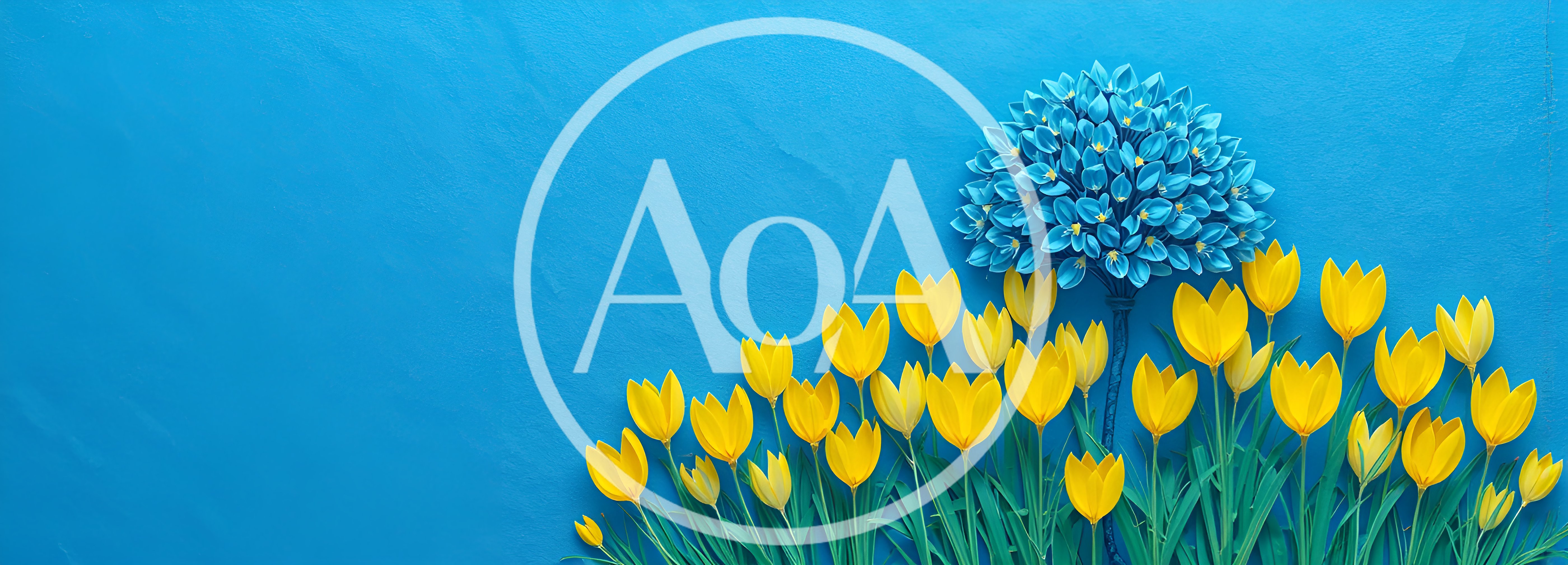 Paper Craft Yellow Tulips And Blue Flower Arrangement
