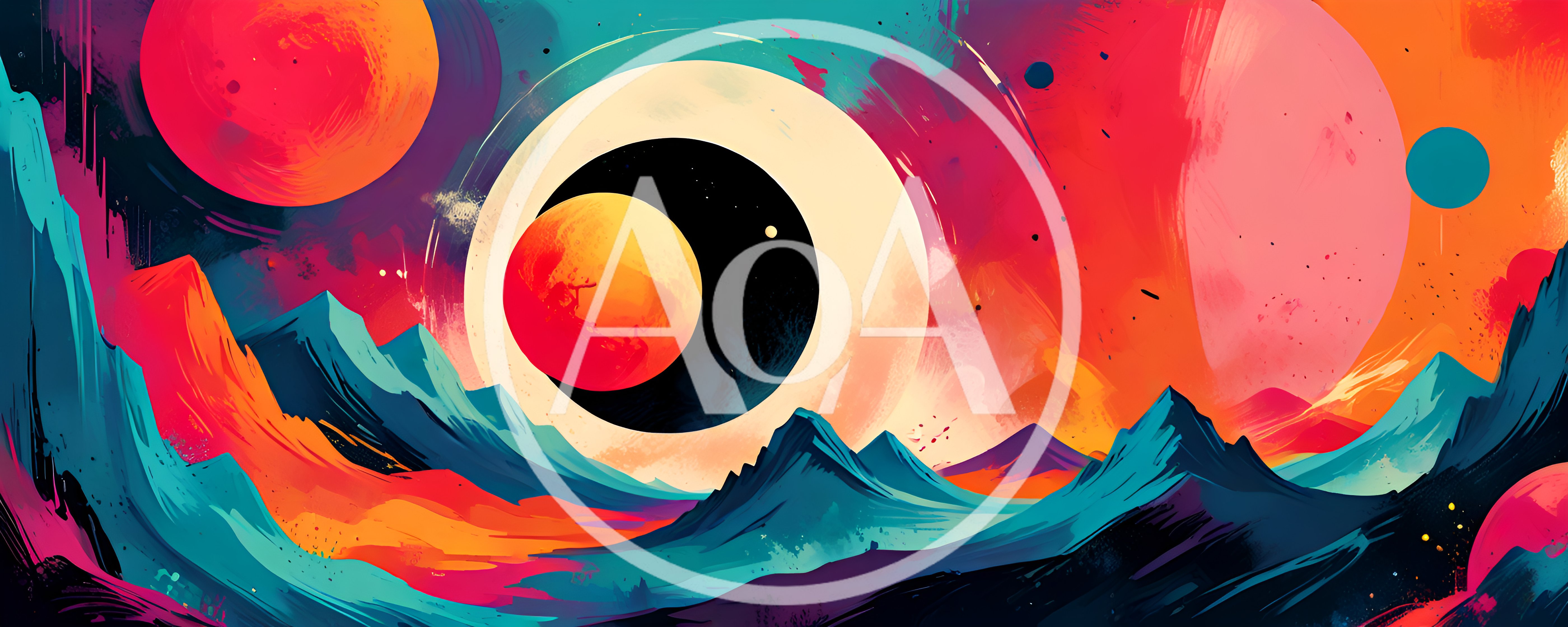 Abstract Surreal Landscape With Celestial Bodies