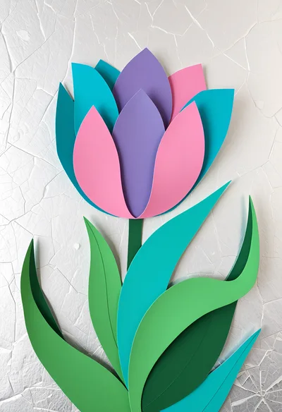 Paper Craft Tulip Flower Wall Art