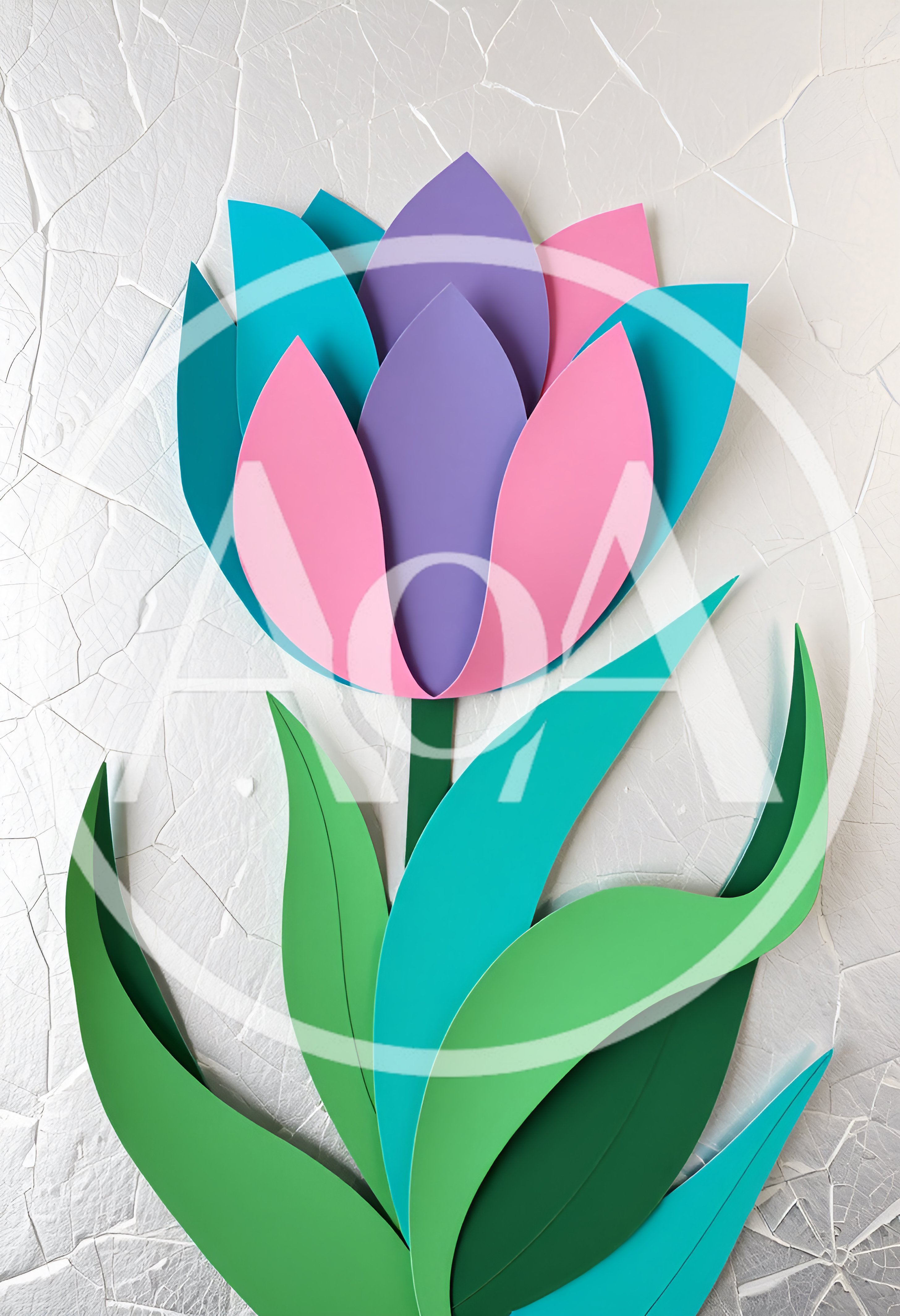 Paper Craft Tulip Flower Wall Art
