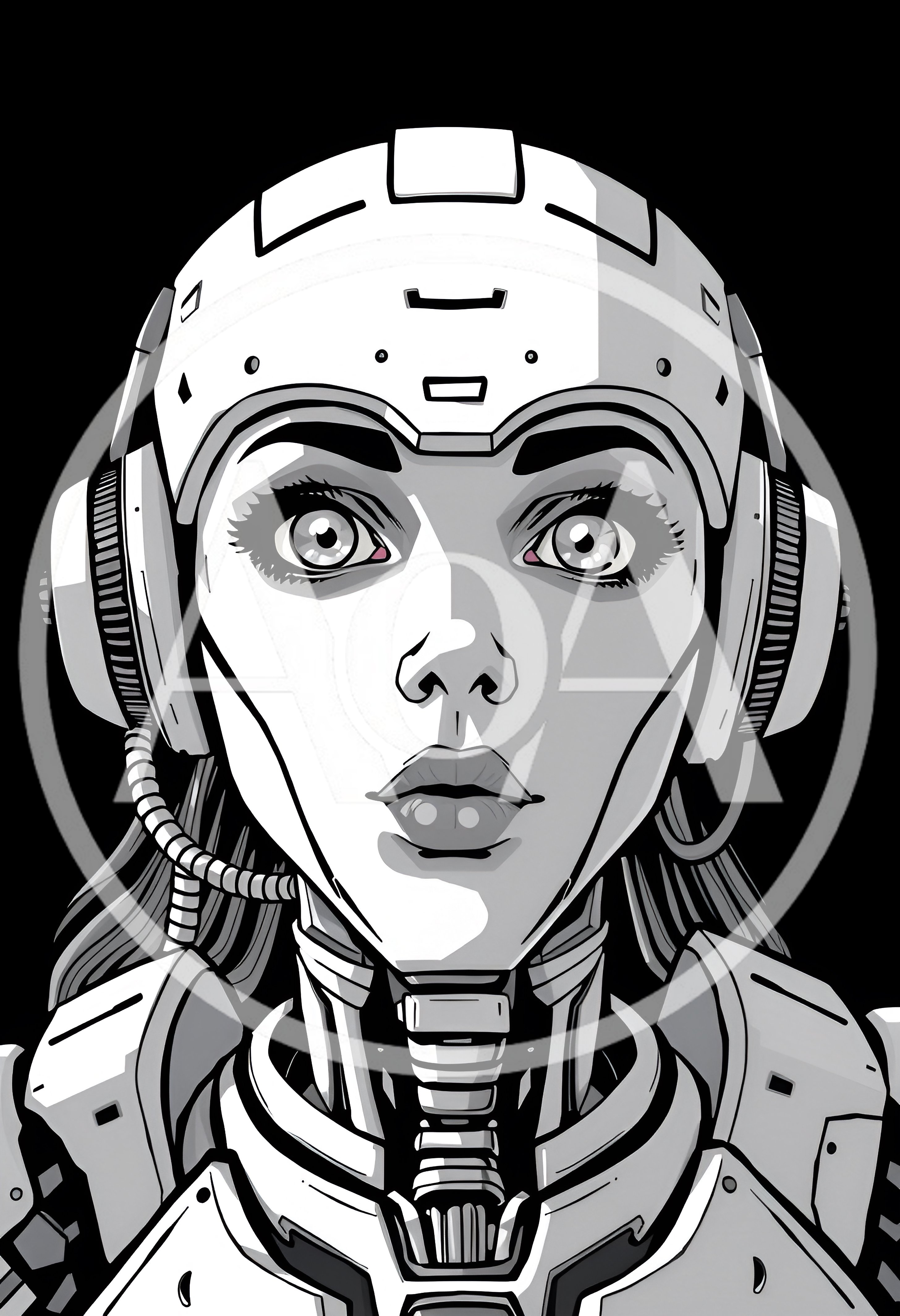 Portrait Of A Futuristic Female Cyborg Android
