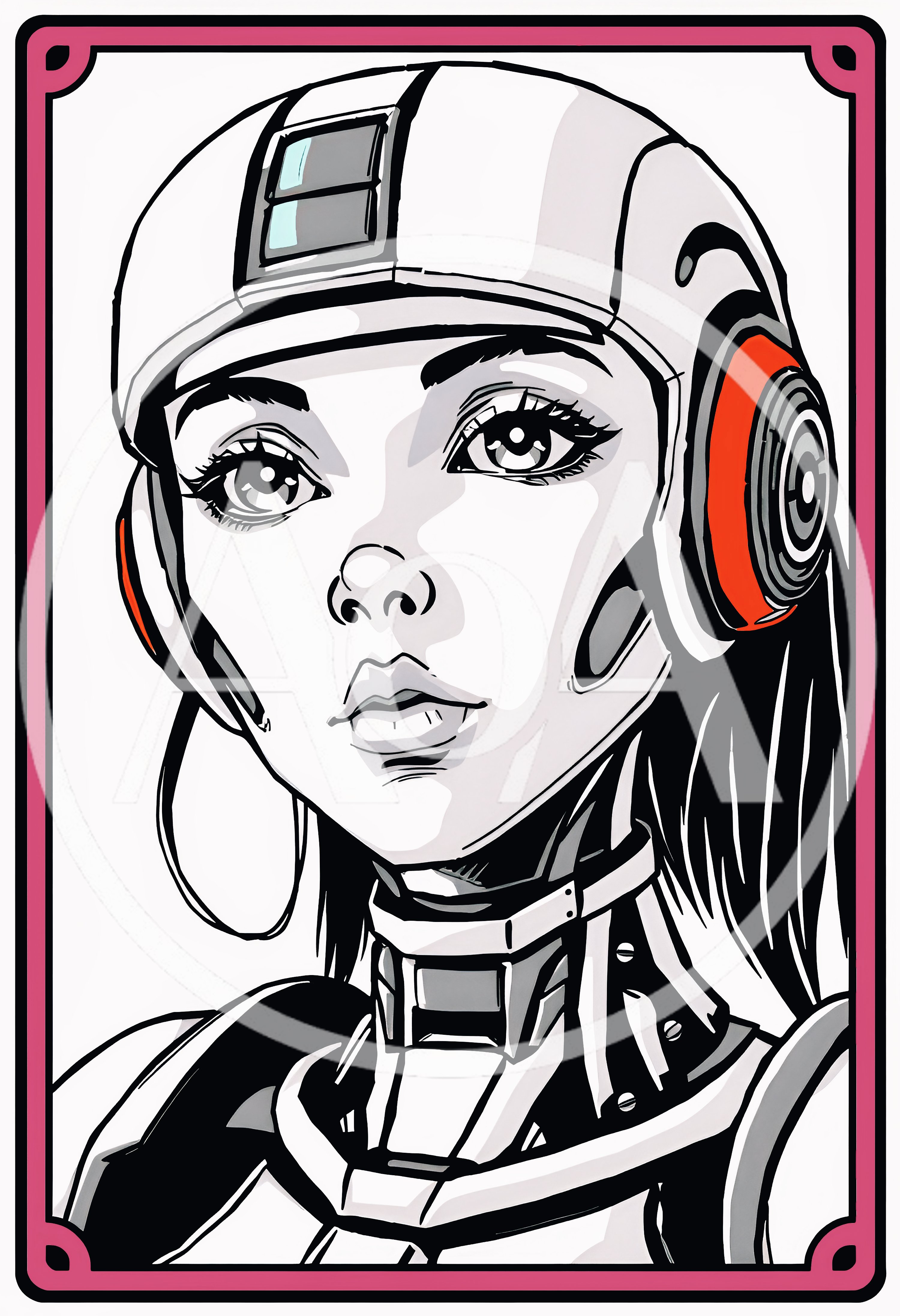 Stylized Portrait Of A Futuristic Cyborg Woman